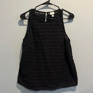 Black A New Day eyelet tank top.  Size large.